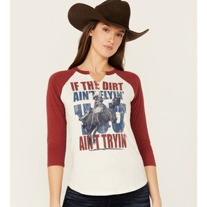 Shyanne Long Sleeve Graphic Tee - Red & Cream